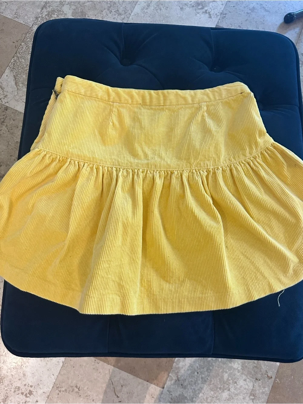 Ralph Lauren Bright Yellow Corduroy Tiered Kids Mini Skirt